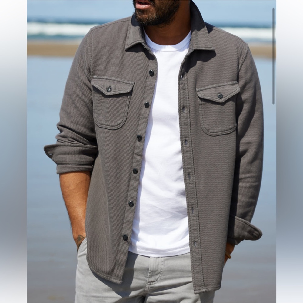 Outerknown Chroma Blanket Shirt gray size XL 100% organic cotton